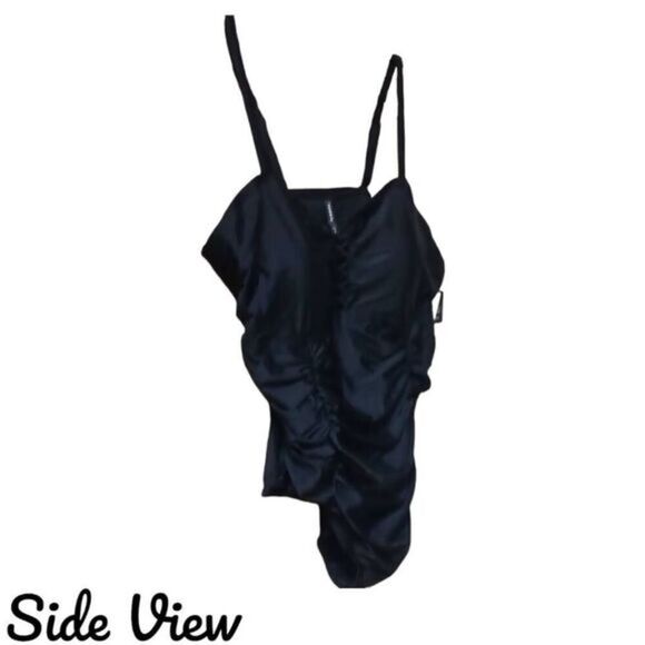 TORRID Plus Size Black Slim Fix Wireless Lattice Front One Piece Swimsuit 4X - Picture 5 of 13